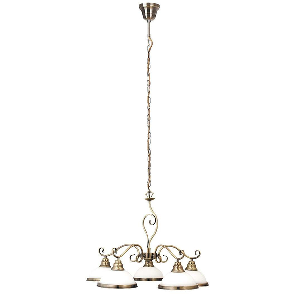 Wisząca LAMPA dekoracyjna ELISETT 2755 Rabalux metalowa OPRAWA antyczny ZWIS na łańcuchu brąz biały