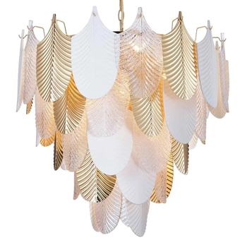 Designerska lampa wisząca do salonu Palermo P21070AU metal szkło złota