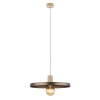 Nad stół wisząca lampa Sila 10758 metalowy abażur brązowy beżowy