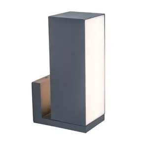 Zewnętrzna LAMPA ścienna CUBA 5193810118 Lutec metalowa OPRAWA kinkiet LED 14W 2700K - 6500K regulowany IP54 szary