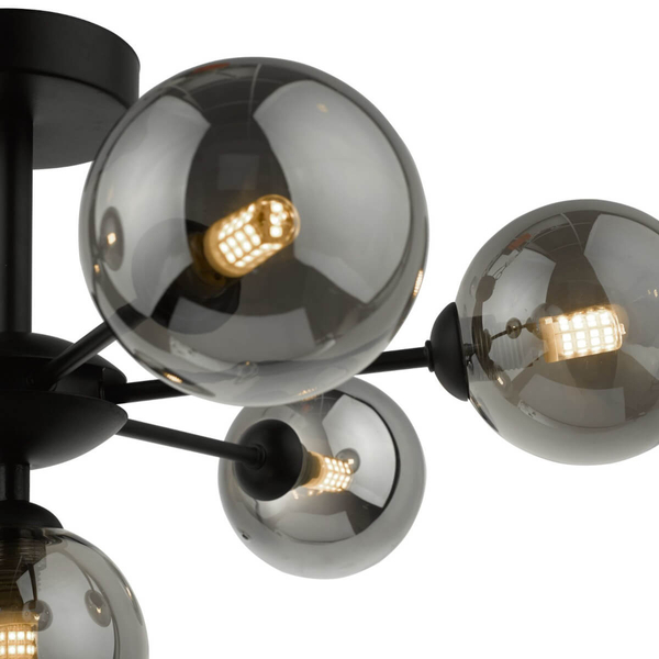 Molekułowa lampa sufitowa Cohen COH3422-01 czarny przydymiony