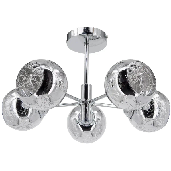 Nowoczesna lampa sufitowa 2209/5 8C nad łóżko kule chrom