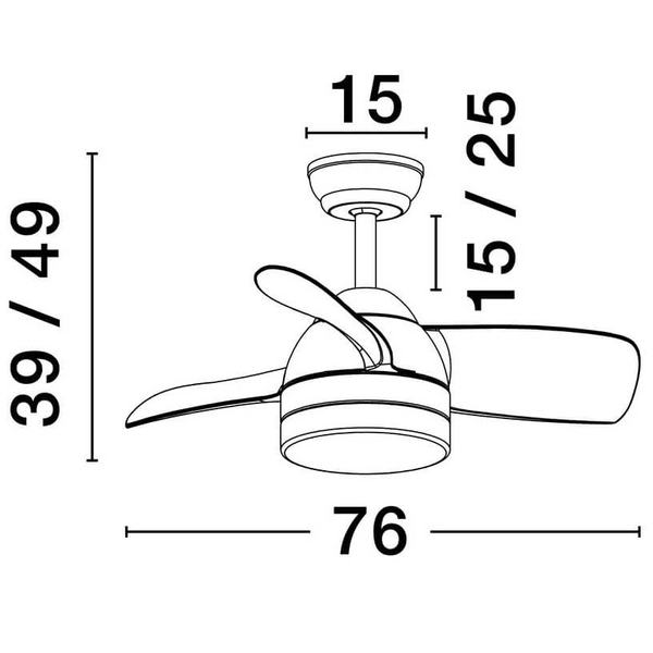 Sufitowy wentylator VILLAZON LE44971 LED 18W 3000-6500K z pilotem biały