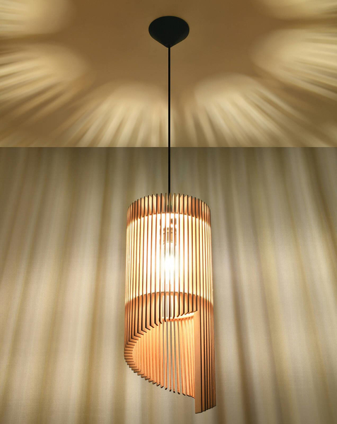 LAMPA wisząca ALEXIA SL.0640 drewniana OPRAWA ekologiczny zwis drewno