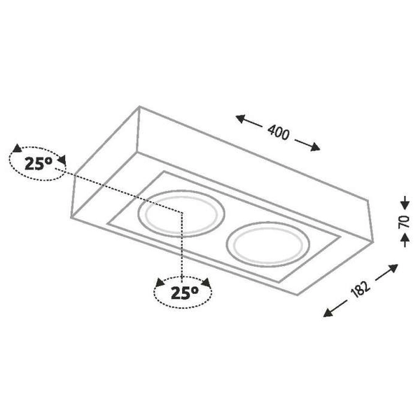 Natynkowa LAMPA sufitowa KOGA H 1226 Shilo regulowana OPRAWA prostokątna SPOT metalowy czarny