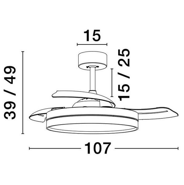Sufitowy lampowentylator z pilotem CARANAVI LE44970 LED 36W 3000-6500K biały
