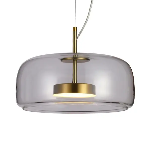 Owalna lampa wisząca Caste PND-17760B-BRSS-CL LED 10W 3000K szklana złota