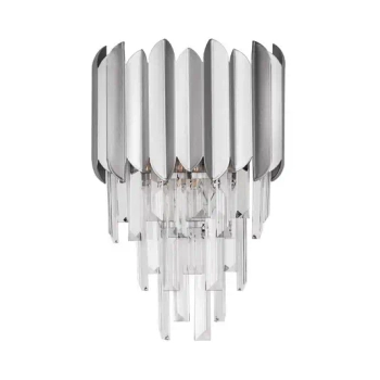 Kinkiet ścienny glamour kryształowy PELAVRO LE45104 do salonu srebrna