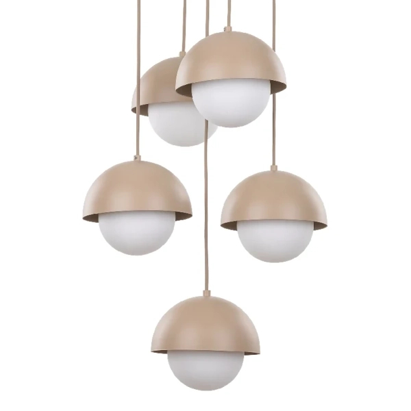Nowoczesna lampa wisząca Bono Sabia 10966 metalowy beżowy biały