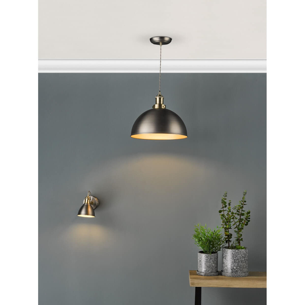 Lampa wisząca kopuła Governor GOV0161 do salonu chrom mosiądz