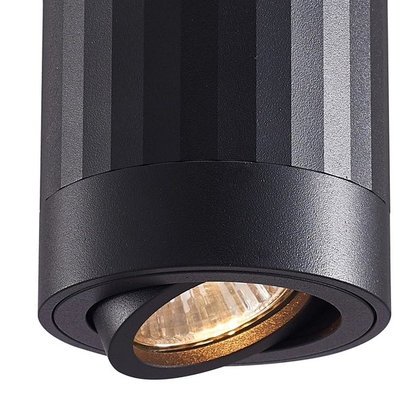 Salonowa lampa sufitowa Rubin z regulacją czarna nowoczesna do holu