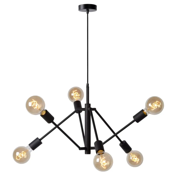 Zwisowa lampa loftowa Lester 21424/06/30 Lucide regulowana czarna