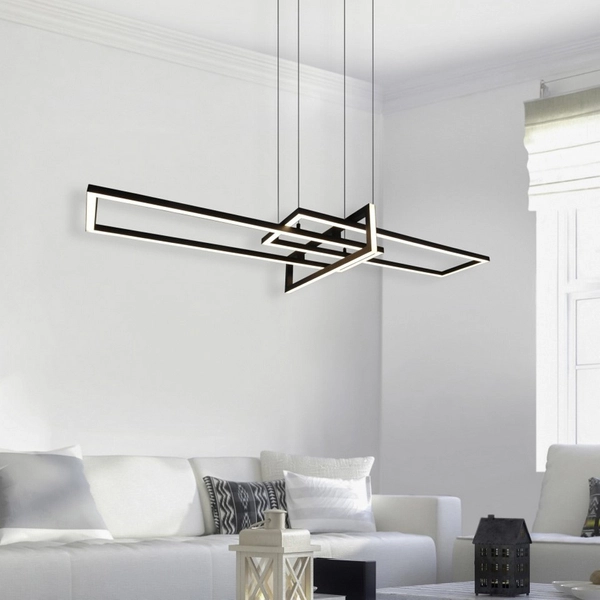 Czarny zwis ledowy ZENITRA DL332320310 ramki 34W 3000K nad łóżko