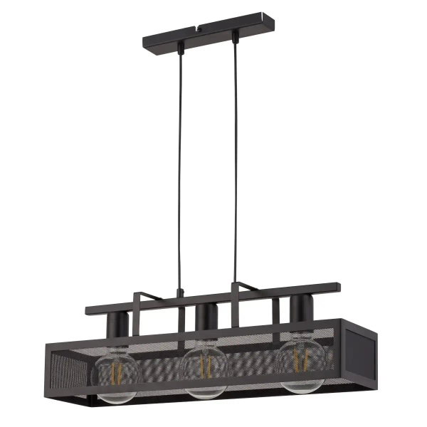 Industrialna lampa wisząca Albert 32173 do sypialni ażurowa czarna