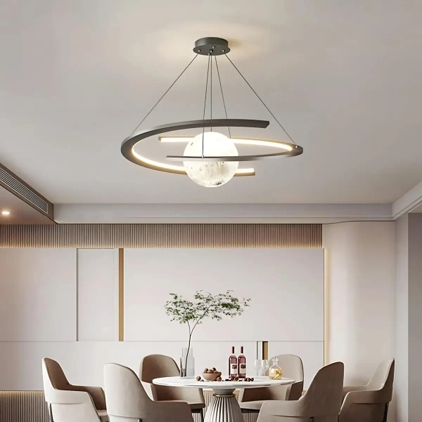 Ringowa lampa wisząca Moon LWS-MOON LED 3000K księżyc czarny