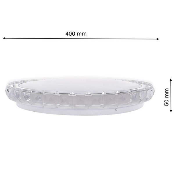 Plafon LAMPA okrągła LAYLA ML4221 Milagro sufitowa OPRAWA z kryształkami LED 26W 3000K – 6000K glamour pilot biała chrom