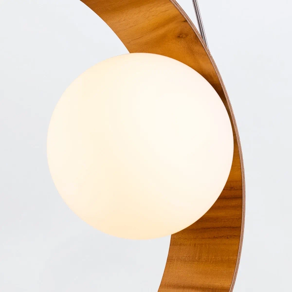 Okrągła lampa wisząca Sfera QN-SFERA-1P-TEAK szklana kula brązowy biały