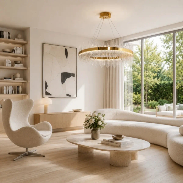 Żyrandol HESTIA złoty ST-4999-80 1xLED 45W 3000K kryształowy