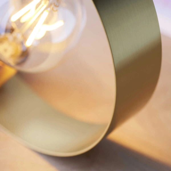 Biurowa lampa stołowa Hoop 97665 Endon ring okrąg miedziana mosiądz nikiel