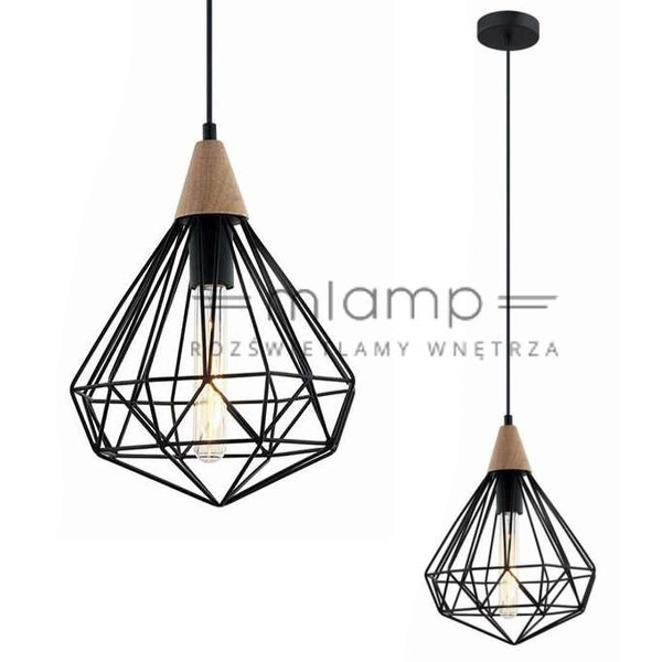 Industrialna LAMPA wisząca MAELLE MDM-2591/1S BK Italux druciana OPRAWA zwis drut czarny