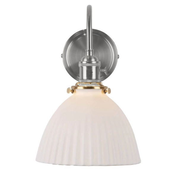 Sypialniana lampa ścienna Hadano HAD0761-09 ceramiczna chrom biały