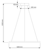 Wisząca LAMPA ring SLIM/000061/3000/B MDECO metalowa OPRAWA okrągły ZWIS LED 32W 3000K do biura czarny