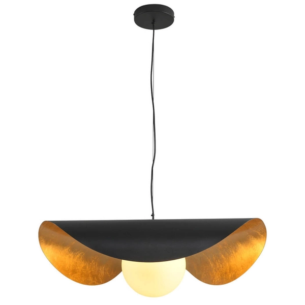 Lampa wisząca ze szklanym kloszem ENZO ST-F22020601-D60 black czarny złoty