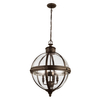 Kulista lampa wisząca Adams FE-ADAMS-4P-BRZ Feiss ball przezroczysta brąz