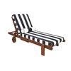 Ogrodowy leżak z poduszką i materacem Azure 5900168832473 King Home czarny biały brązowy