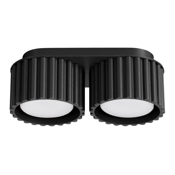 Lampa sufitowa ryflowana AURA czarna SL.1788 2xGx53 do jadalni