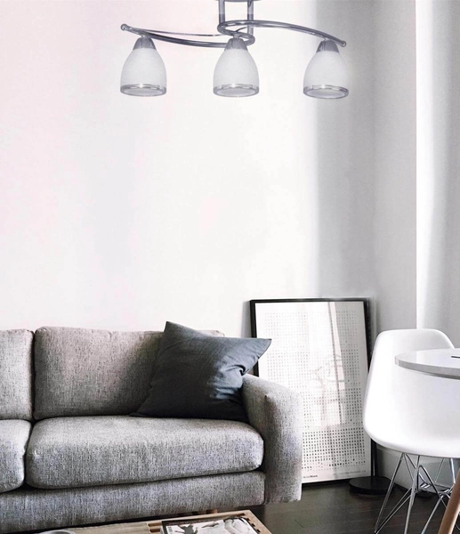 Natynkowa lampa retro Samira K-JSL-8090/3 CHR chrom biała