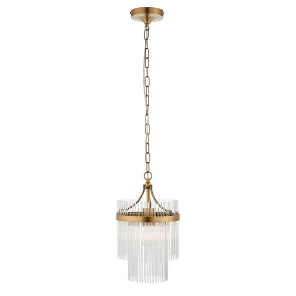 Salonowa lampa wisząca Marietta 112572 na łańcuchu mosiądz