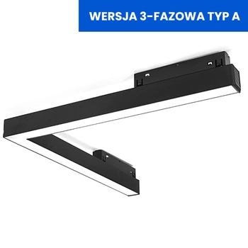 Magnetyczna lampa narożna do szyn 3-fazowych 891 Domeno LED 24W 4000K czarna