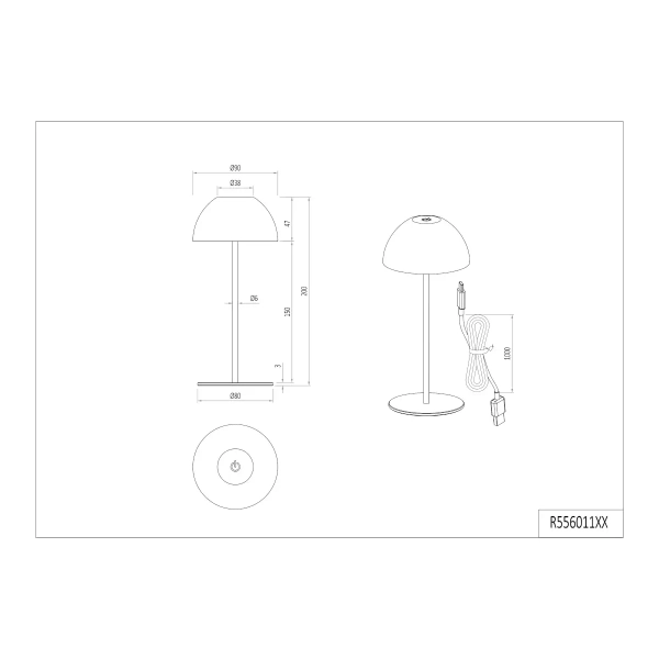 Ściemnialna lampka stołowa grzyb ORTIZ R55601115 LED 2W 3000K IP44 zielony
