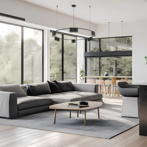 Lampa wisząca nad wyspę GENESIS ML0376 tubki metalowe czarne