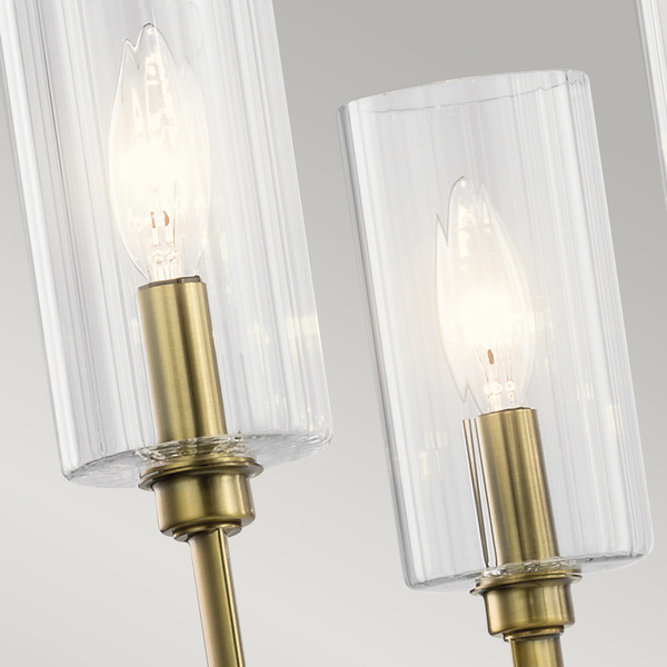 Lampa wisząca z kloszami QN-KIMROSE6-BNB do salonu mosiądz