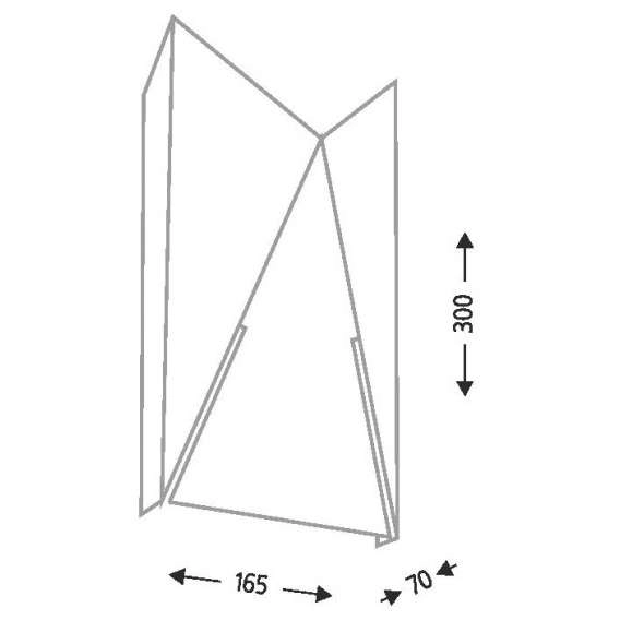 Kinkiet asymetryczny AGI 4424 Shilo lampa metalowa trójkąty czarne