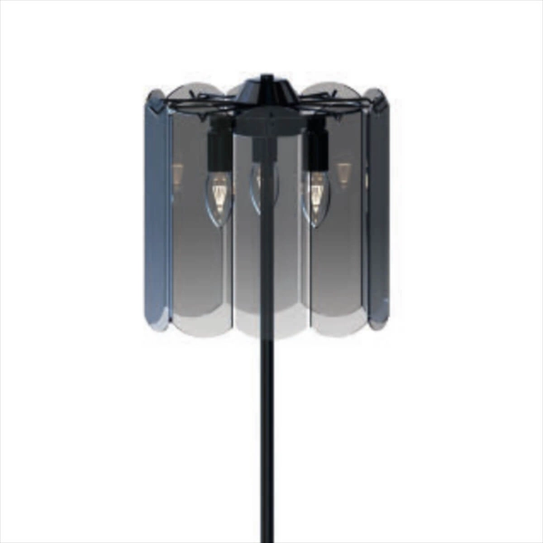 Stojąca Lampa podłogowa Nira ML3523-3-EBCN szkło przydymiony czarny