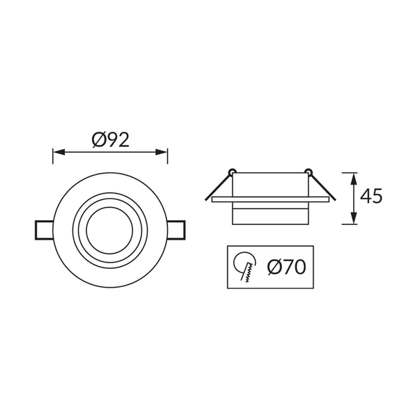 Okrągła lampa podtynkowa Zodiak do przedpokoju biała