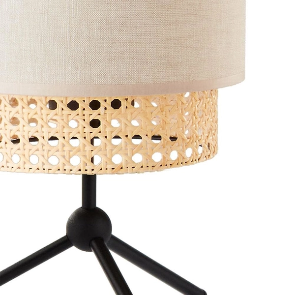 Lampka stolikowa ażurowa Boho 5577 TK Lighting ratanowa biała słomkowa