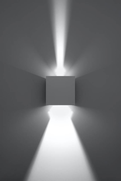 Kinkiet LAMPA przyścienna elewacyjna SL.0544 metalowa OPRAWA cube LED 6W 3000K kostka IP54 biała