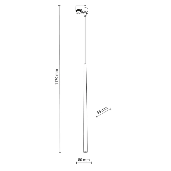 Zwisająca lampa sopel szynowa 3-fazowa Tracer 5751 TK Lighting metalowa czarna