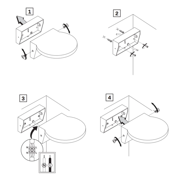 Kinkiet zewnętrzny z czujnikiem TESA 324030 LED 10W 4000K IP54 czarny biały