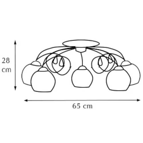 Sypialniana lampa sufitowa 8823/5 21QG crystals mosiądz