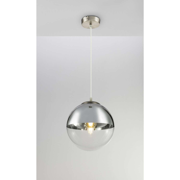 LAMPA wisząca VARUS 15853 Globo OPRAWA kula ball szklana chrom przezroczysta