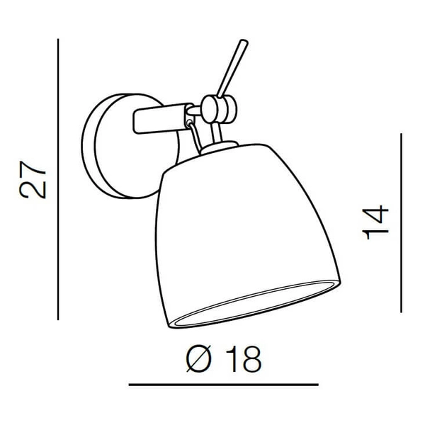 Metalowa lampa ścienna Zyta AZ2490 Azzardo do przedpokoju aluminium