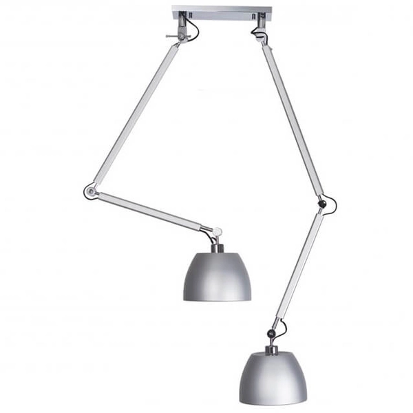 Lampa wisząca Zyta z regulowanymi kloszami aluminium