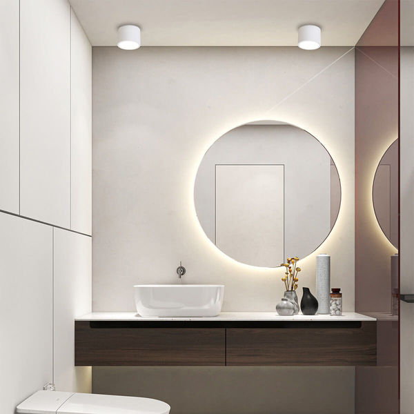 Okrągła lampa sufitowa Kendal LP-6331/1SM IP65 WH Light Prestige do salonu biała