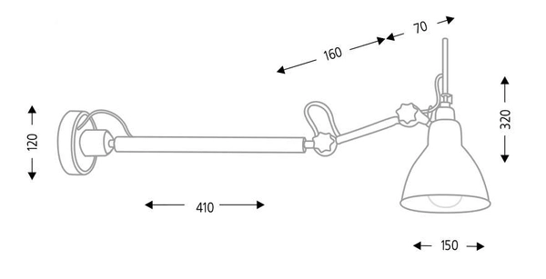 Kinkiet LAMPA ścienna DAISEN 4482 Shilo metalowa OPRAWA regulowana na wysięgniku czarna
