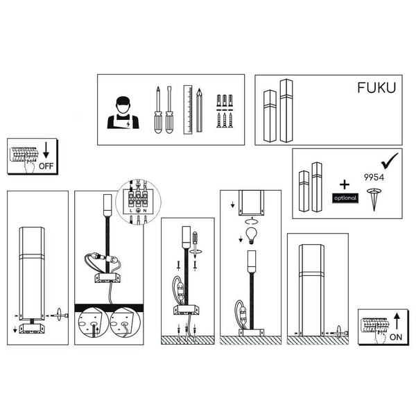 Słupek ogrodowy stojący Fuku 9916 Shilo IP54 outdoor metalowa czarna